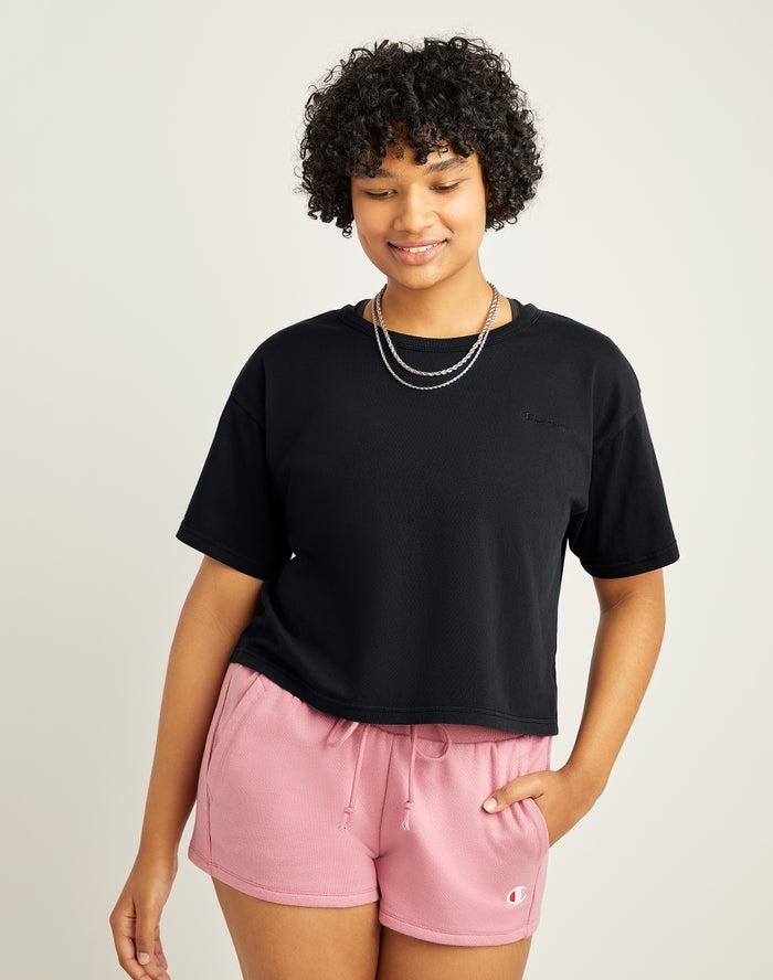 Camiseta Champion Mujer - Lightweight Cropped ( Negras ) 6532784-ZR